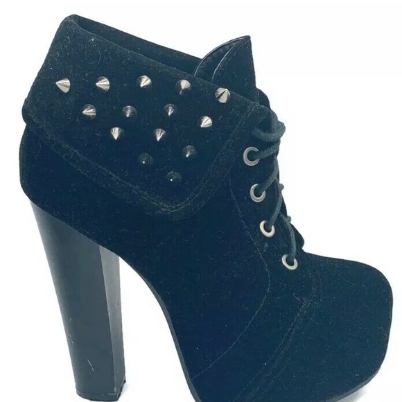 Steampunk Club Couture Velour Studded Platforms - Picture 7 of 12